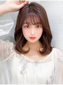 ミディアムウルフひし形シルエットひし形ボブヨシンモリ