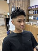 アップバング×スキンフェード