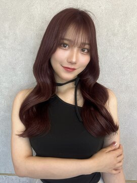 ルームバイシー 新宿(Loom. by Sea) ＊レイヤーカット×ワインレッド【新宿/韓国ヘア/小顔ヘア】