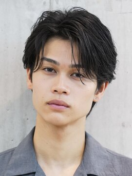 テン 心斎橋(tenn.) 難波ニュアンスパーマ毛流れセンターパートウルフフェザーパーマ