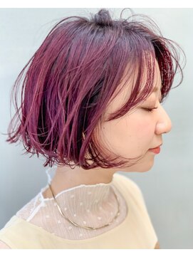 テトヘアー(teto hair) bob［ピンクパープル・切りっぱなし・前下がり・ワンレングス］
