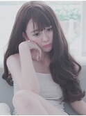 コテ巻き風　無造作パーマ