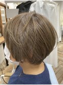 マッシュショートのハイライト×白髪染め&ヘッドスパも人気◎