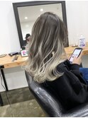 2ブリーチ バレイヤージュ ホワイトグレーベージュ