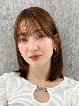 シーシンジュク 新宿南口(Sea shinjuku) 韓国風前髪×ショコラアッシュ【髪質改善/新宿/ふんわりカール】