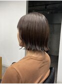 グレージュカラー/ボブウルフ/黒髪/ココアベージュ