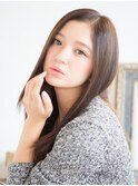 髪質改善 センターパート 美髪 ロング 【アリシアヘアー 那珂】