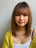 ケアリー 調布(Carelly)&nbsp;大人かわいい前髪セシルカットココアブラウンフリンジウェーブ