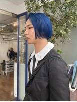 blue color/short bob