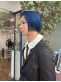 blue color/short bob