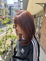 トータルビューティ ジェム バイ ヘアタイム(TOTAL BEAUTY gem by HAIR TIME)&nbsp;レイヤーカット 暖色カラー オレンジカラー