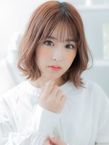 モッズヘア 越谷(mod's hair) 韓国風ミルクティーピンク外ハネくびれボブc5越谷20代30代40代