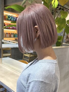 リムレスバイサンク 万代 新潟駅(LIMLESS by cinq) ミルクティーベージュダブルカラーグレージュカラーハイライト