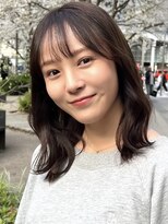 ミディアムレイヤー春カラーオリーブベージュレイヤーカット銀座