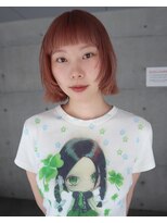 ケアブリーチハイトーンピンクベージュカラーボブ