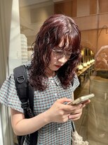 メルト 西梅田店(melt)&nbsp;日差しで可愛い暖色カラー×ミディアムパーマ