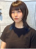 ウルフレイヤー/ミディアム/インナーカラーブルー