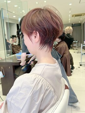 アース 栄店(HAIR&MAKE EARTH) earthショートレイヤーボブミルクティー丸みショートボブ