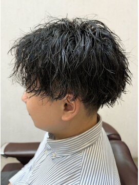 銀座マツナガ 神田店 20代30代大人爽やか黒髪ツーブロックマッシュツイストスパイラル