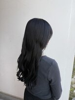 ジュエ ヘアー デザイン(Jue hair design)&nbsp;韓国風透けるブルーブラック/冬カラー/ロング/20代/30代/知立市
