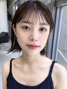 メゾンアクア 表参道(Maison ACQUA) 切りっぱなしボブナチュラルボブミディアム前髪縮毛矯正表参道