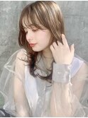 小顔見せ♪透明感ミルクティーベージュ×ゆるふわレイヤーミディ