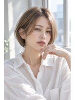 トウカバイエント 南森町(touca by emt)&nbsp;ひし形ショートボブ×シフォンベージュ/大人ショート
