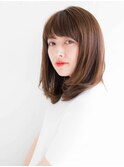 大人かわいい シースルーバング ナチュラルブラウン