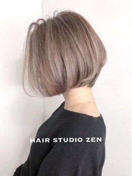 ヘアースタジオ ゼン(hair studio Zen)の写真/【京都駅3分】白髪染めを使わない！髪に優しいカラー剤を使用しているのでダメージも最小限*