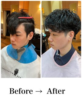 ヨシザワインク ハコザキ 水天宮前 日本橋人形町(YOSHIZAWA Inc.HAKOZAKI) ハードパーマ/ビフォーアフター/プードルパーマ/ツーブロック