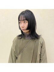 姫カット / ミディアムレイヤー / 黒髪【IN SIDE OUT+】　