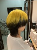 ウルフカット イエロー×ブラック
