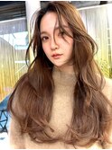 韓国ヘア レイヤーカット 透明感 グレージュ おくれ毛 井坂
