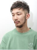 束感ショートマッシュパーマウルフ波巻きハイライト318