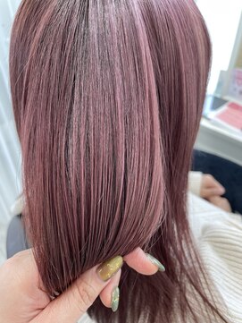 髪質改善トリートメント×ピンクカラー