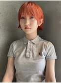 ビビットオレンジカラーボブ中区袋町