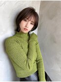 マッシュウルフくびれショート前髪30代
