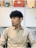 べリーショートダークアッシュニュアンスパーマ韓国マッシュ