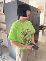 ヘアーアイストゥーレ(HAIR ICI TRE)&nbsp;ミニボブ　黒髪　ワンレンボブ　ぷつっとボブ　担当桜桃