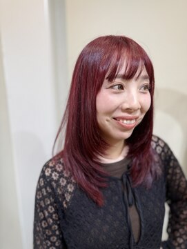 エアージーモ 小倉店(Fate design Air G mo) レッドカラー/ワインレッド/レイヤーカット