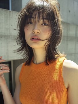 フレイムスヘアーアンドリラックス 西川口店 くびレイヤーカット/ボブ/ウルフカット/アプリコットオレンジ