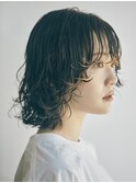 似合わせカット/ウエーブ/パーマ/黒髪×インナーカラー/ボブルフ