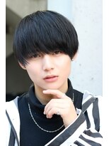 ルーシー 川越(LUCEY)&nbsp;ラウンドマッシュサラサラ縮毛矯正メンズブルーブラック