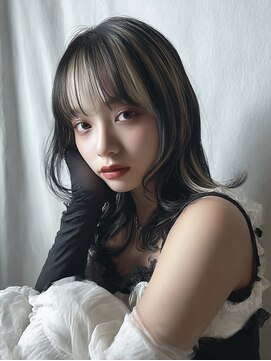 テーラヘアー 我孫子店(TELA HAIR) ミルクティー×ブラック【我孫子】<20代30代40代50代>