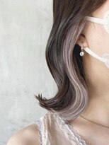 サクラ オモテサンドウ(SAKURA)&nbsp;ラベンダーグレージュ イヤリングカラー 切りっぱなしボブ