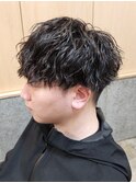 刈り上げマッシュ波巻きツイストスパイラルパーマ