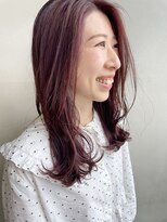 ヘアー アイス 御器所本店(HAIR ICI) ピンクラベンダーカラーチェリーレッド 暖色系ツヤカラー