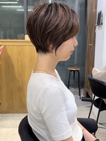 ビューブルー 亀戸錦糸町(VIEW BLUE)&nbsp;美髪シアーカラーピンクブラウンショートカット切りっぱなしボブ