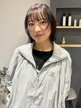 ラミエバイメルト 下北沢(lamie by melt) 切りっぱなしボブ顔周りレイヤーカットナチュラルブラウン下北沢