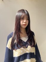 アジールヘア 北千住駅西口店(agir hair) レイヤーカットブリーチなしダブルカラーカシスピンクカラー